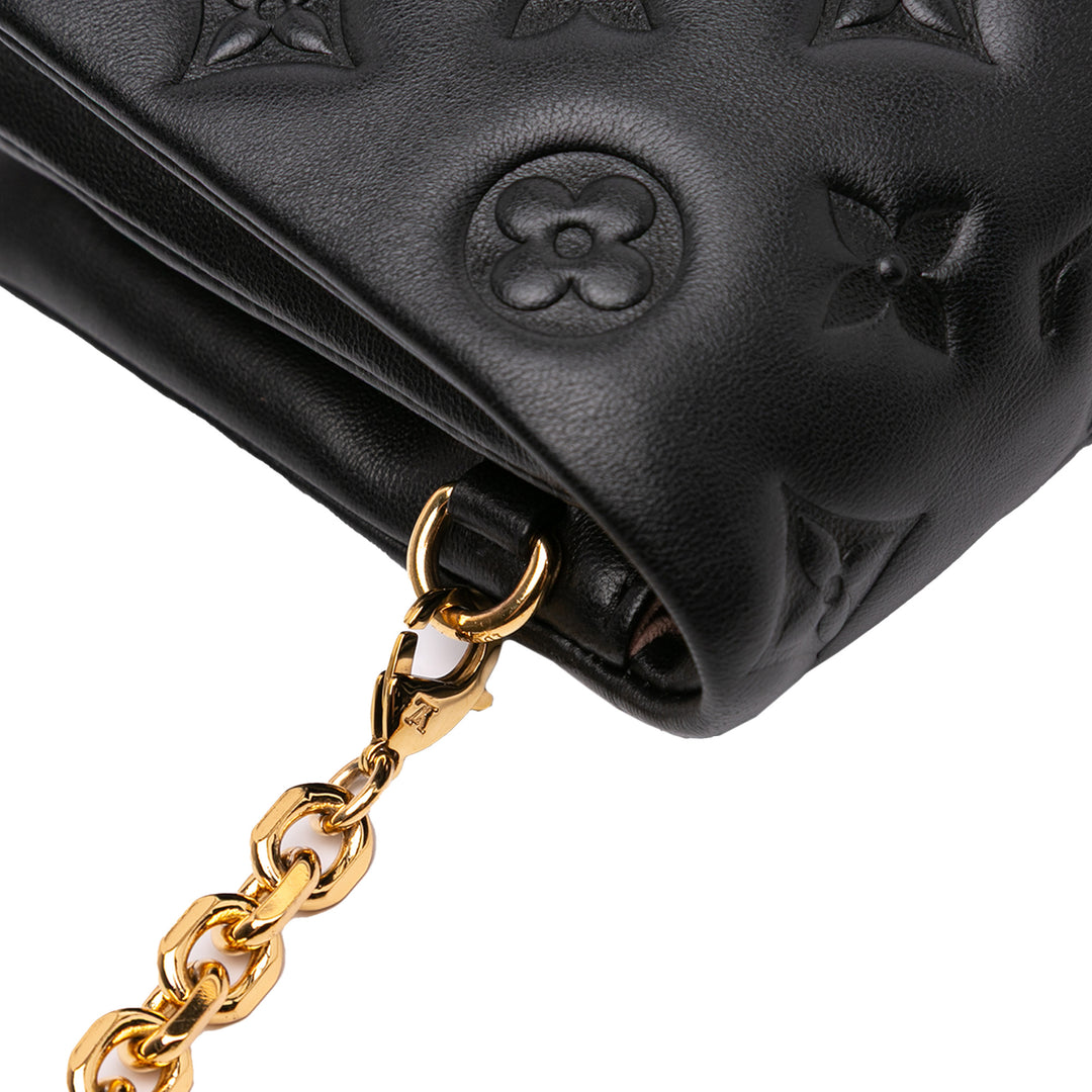 Monogram Embossed Pochette Coussin Black - Gaby Paris