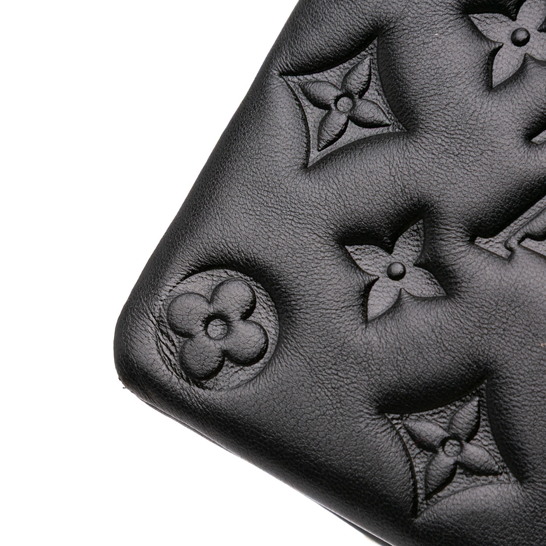 Monogram Embossed Pochette Coussin Black - Gaby Paris