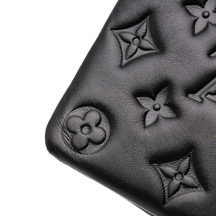 Monogram Embossed Pochette Coussin Black - Gaby Paris