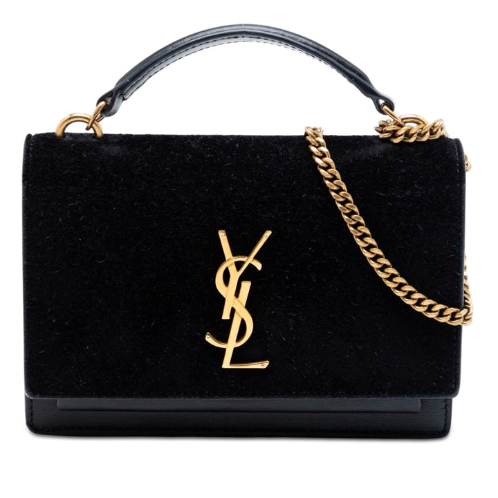 Saint Laurent Medium Daim et Cuir de veau Monogram Sunset sac à anse supérieure