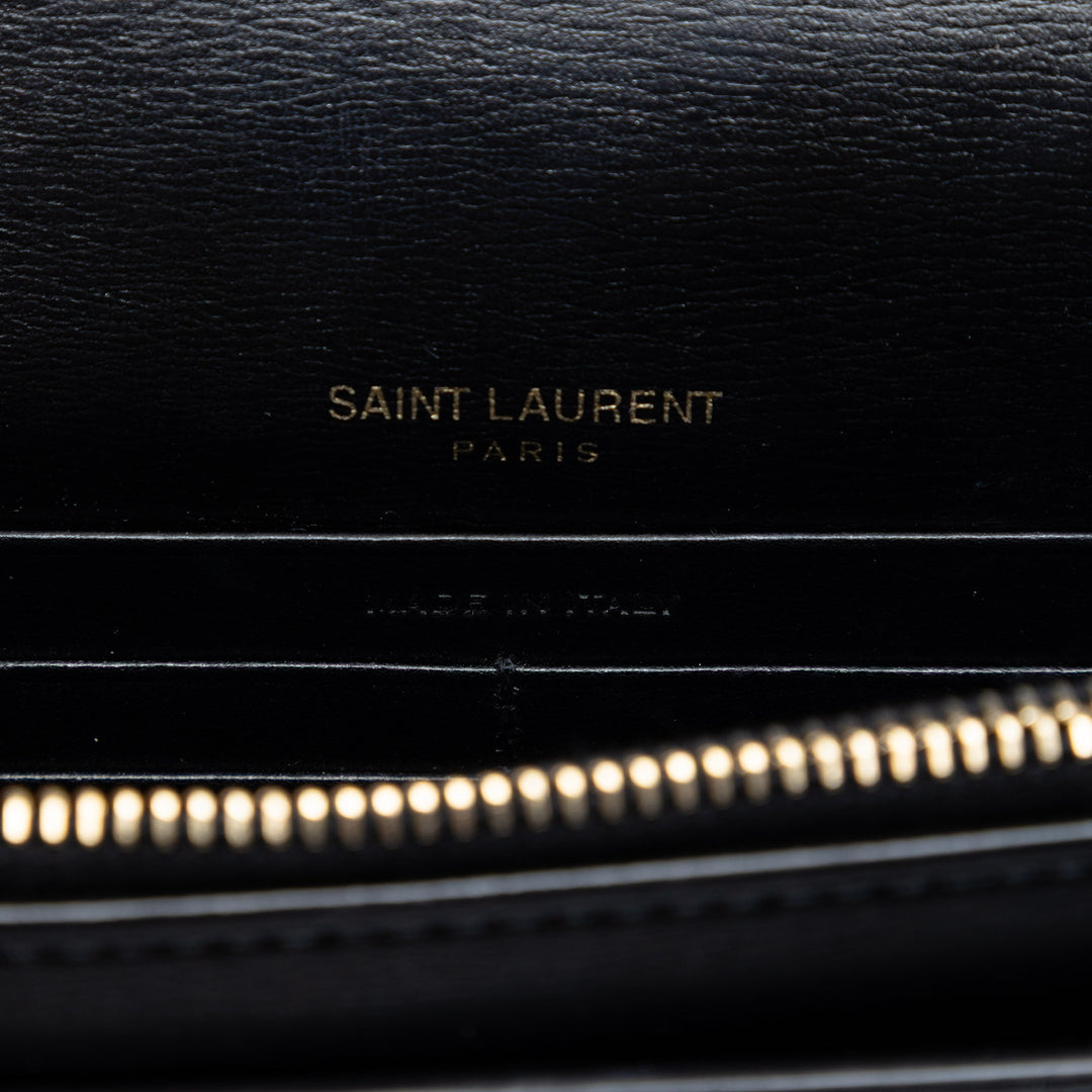 Saint Laurent Medium Daim et Cuir de veau Monogram Sunset sac à anse supérieure