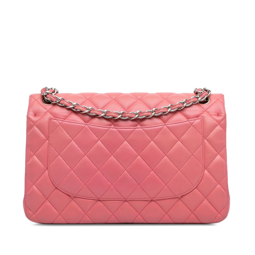 Jumbo Classic Lambskin Double Flap Pink - Gaby Paris