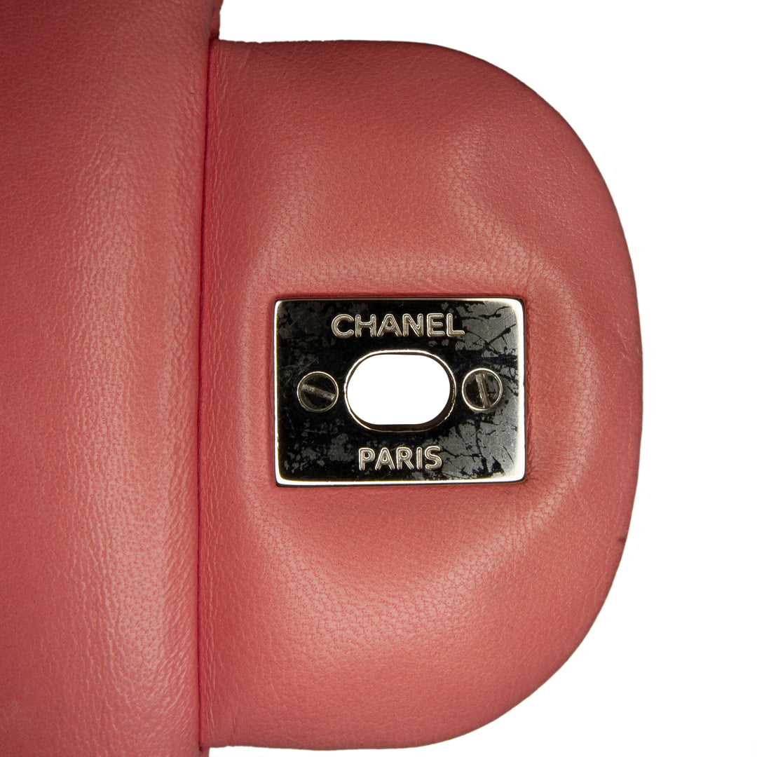 Jumbo Classic Lambskin Double Flap Pink - Gaby Paris
