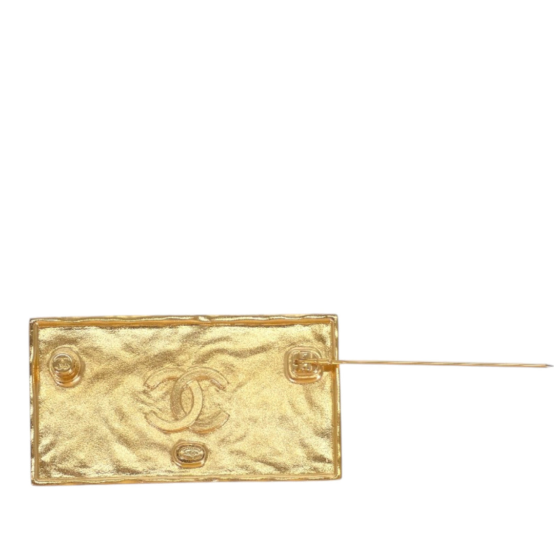 plaqué et Logo Plate Pin Broche Doré