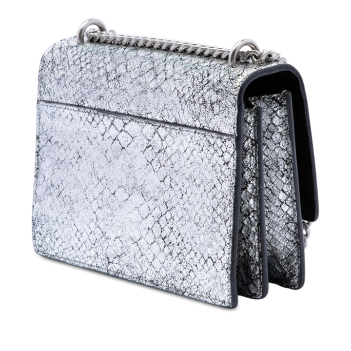 Python embossé Sunset Sac Moyen Argenté