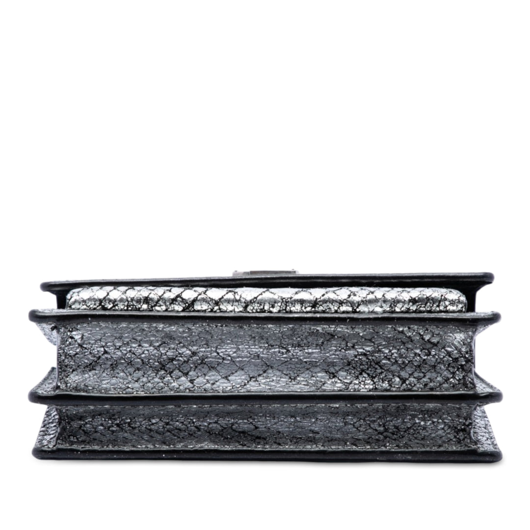 Python embossé Sunset Sac Moyen Argenté