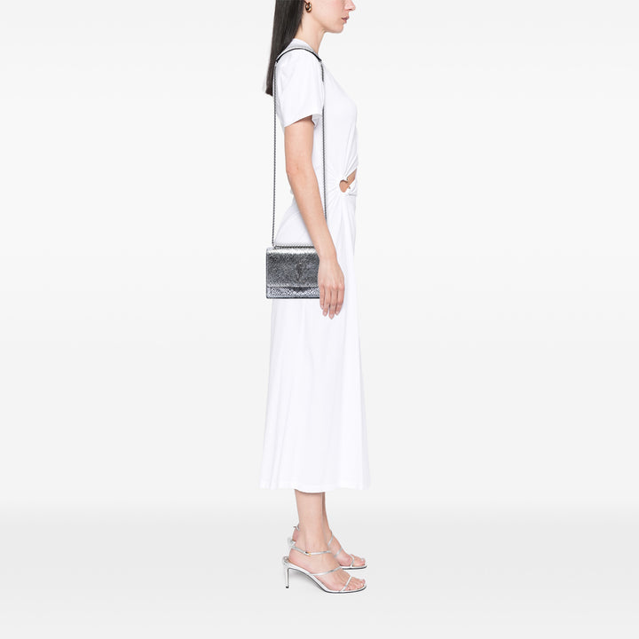 Python embossé Sunset Sac Moyen Argenté