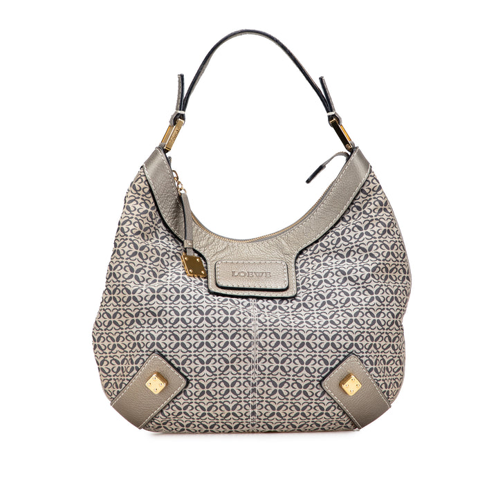 LOEWE Anagram Toile New Road Hobo Gris