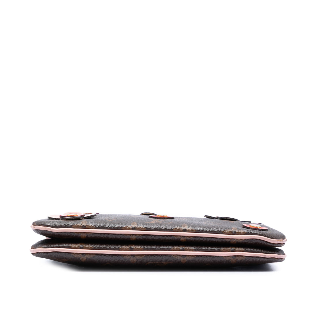 Louis Vuitton Monogram Blooming Flowers Double Zip Pochette