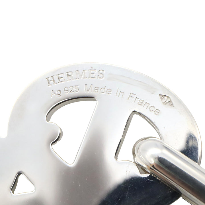 Hermès Sterling Argenté Chaine d'Ancre Enchainee Pendant Collier Argenté