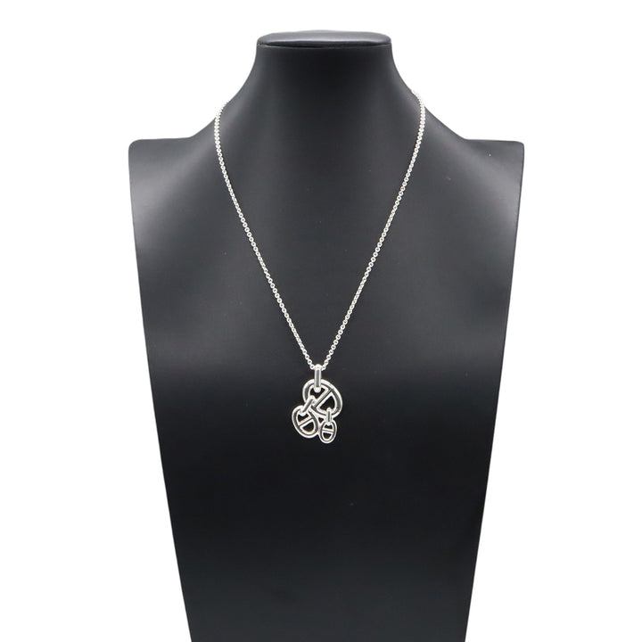 Hermès Sterling Argenté Chaine d'Ancre Enchainee Pendant Collier Argenté