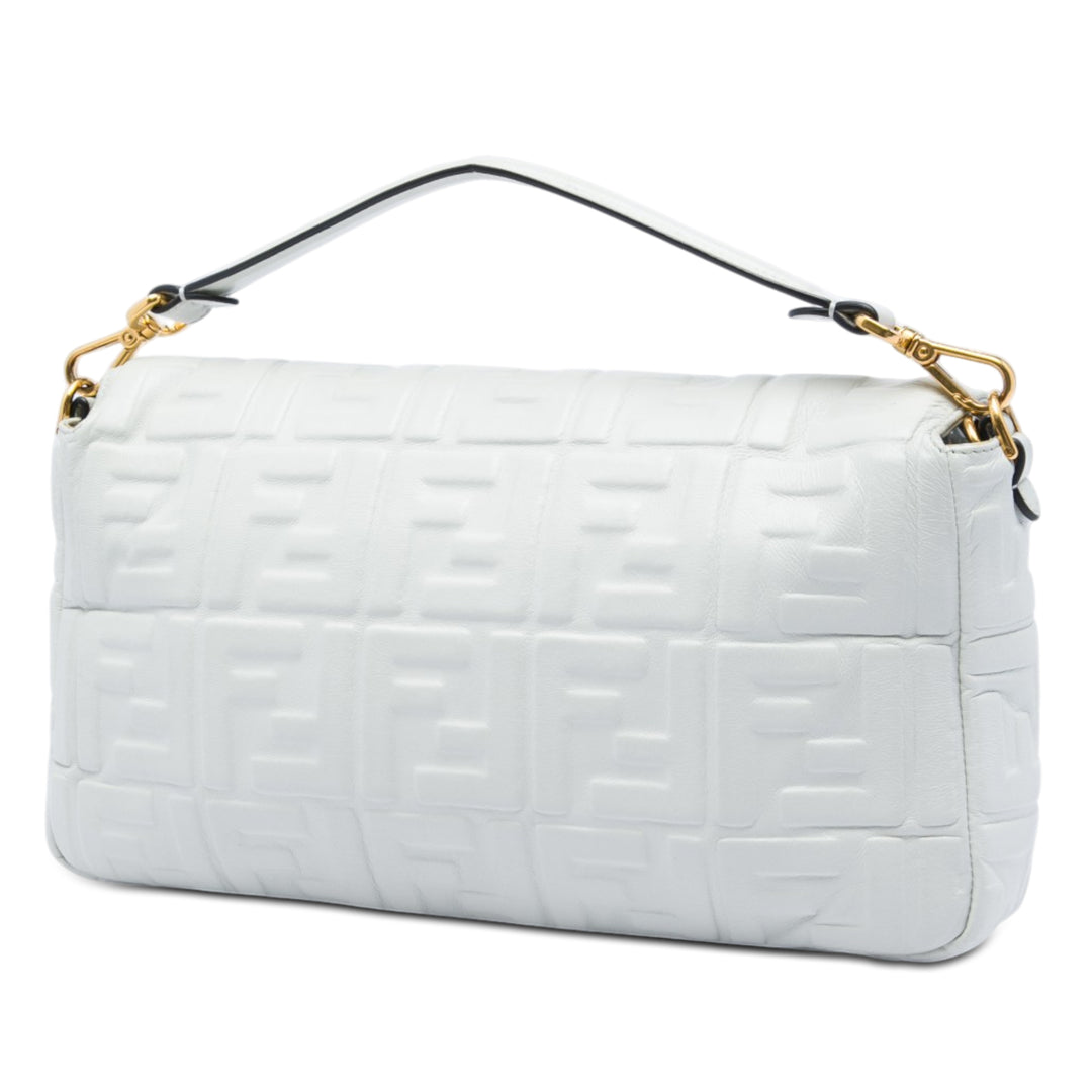 Fendi Large Zucca embossé Cuir Baguette Sac