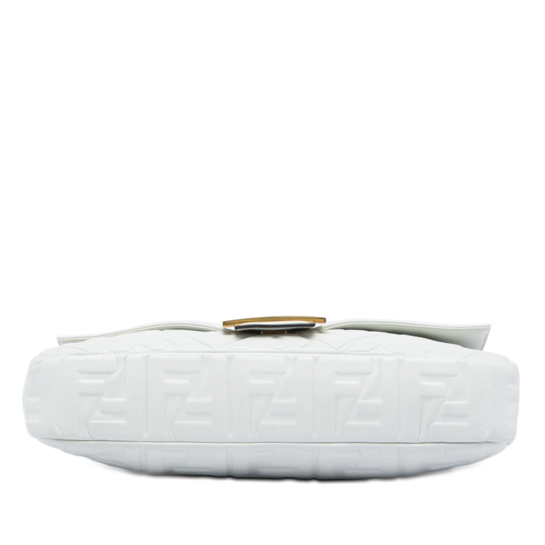 Fendi Large Zucca embossé Cuir Baguette Sac