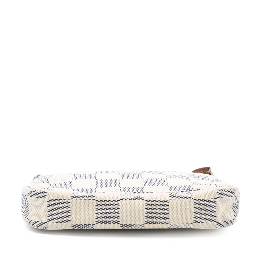 Pochette Accessoires Mini Damier Azur Blanc