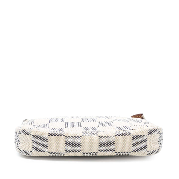 Pochette Accessoires Mini Damier Azur Blanc