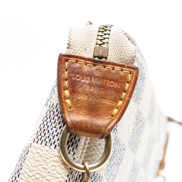 Pochette Accessoires Mini Damier Azur Blanc