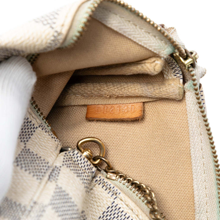 Pochette Accessoires Mini Damier Azur Blanc