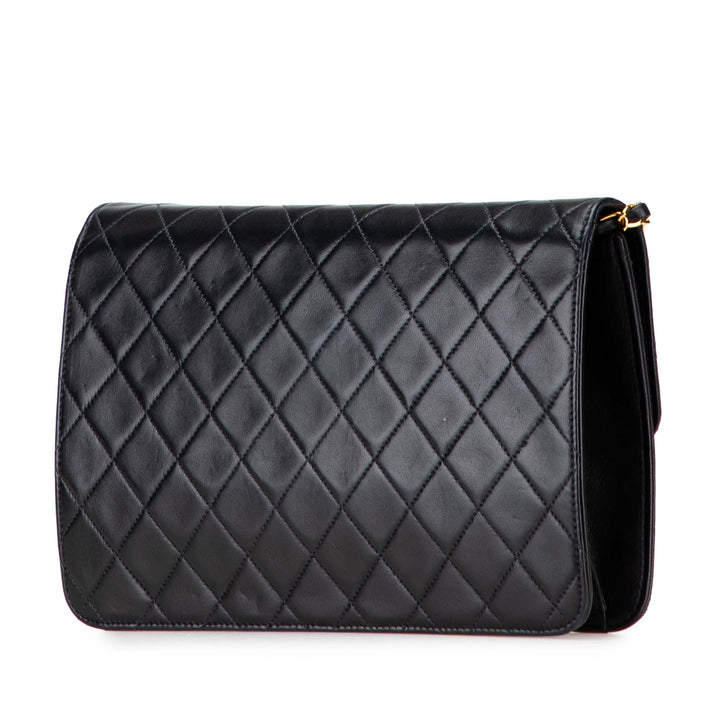 Medium CC Quilted Lambskin Single Flap Black - Gaby Paris