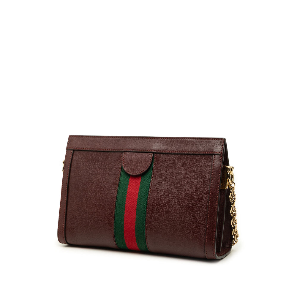 Gucci Sac bandoulière Web Ophidia Chaîne Petit Cuir de veau Rouge – vue 2 – GABY PARIS