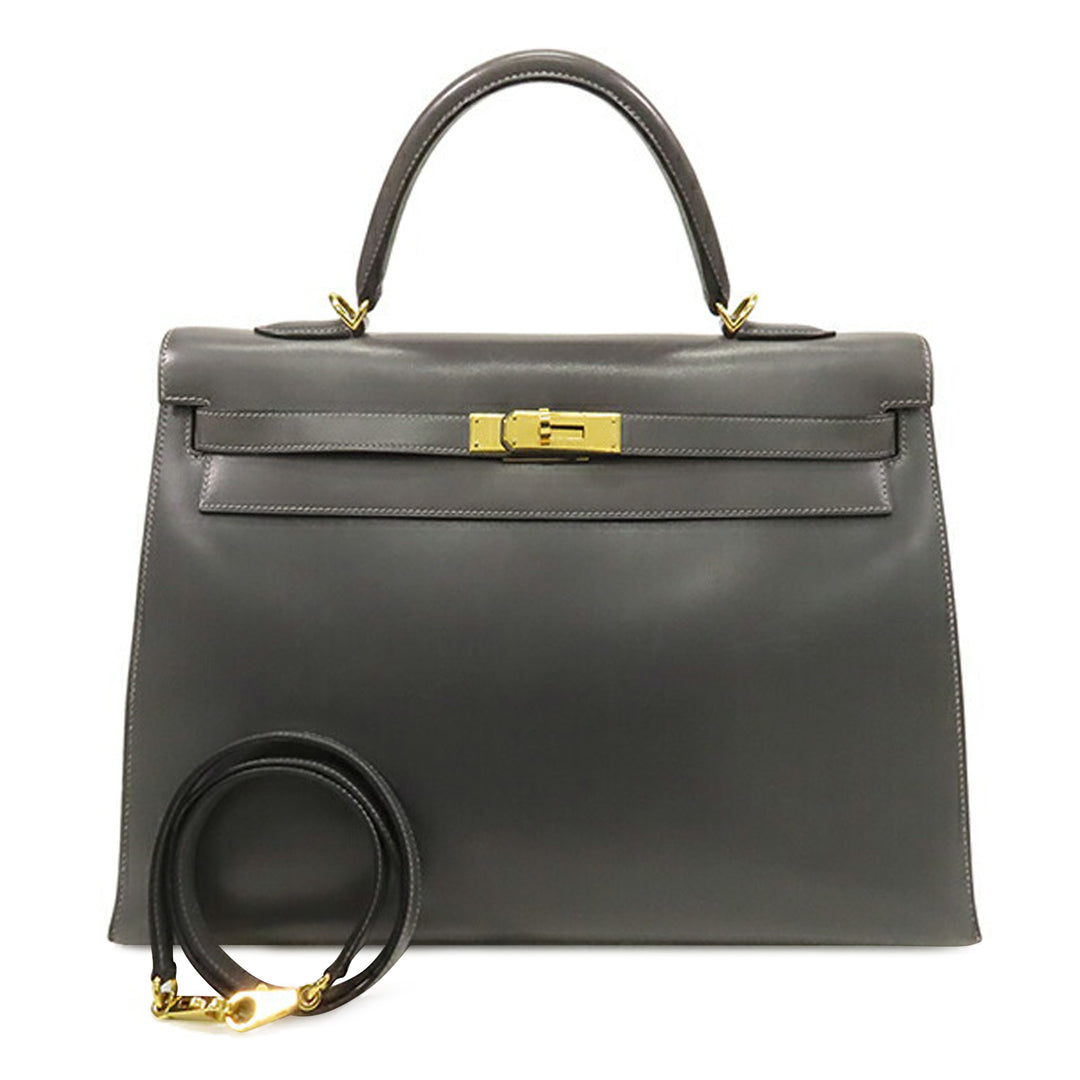 Box Calf Kelly II Sellier 35 Black - Gaby Paris