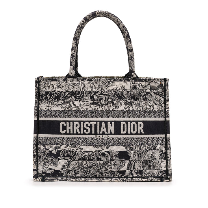 Dior Medium Striped Toile Reverse brodé Dioriviera Toile de Jouy Book Cabas