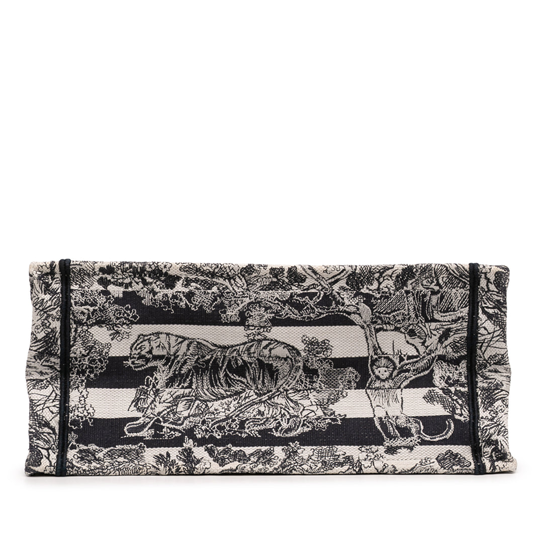 Dior Medium Striped Toile Reverse brodé Dioriviera Toile de Jouy Book Cabas