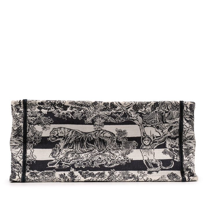 Dior Medium Striped Toile Reverse brodé Dioriviera Toile de Jouy Book Cabas