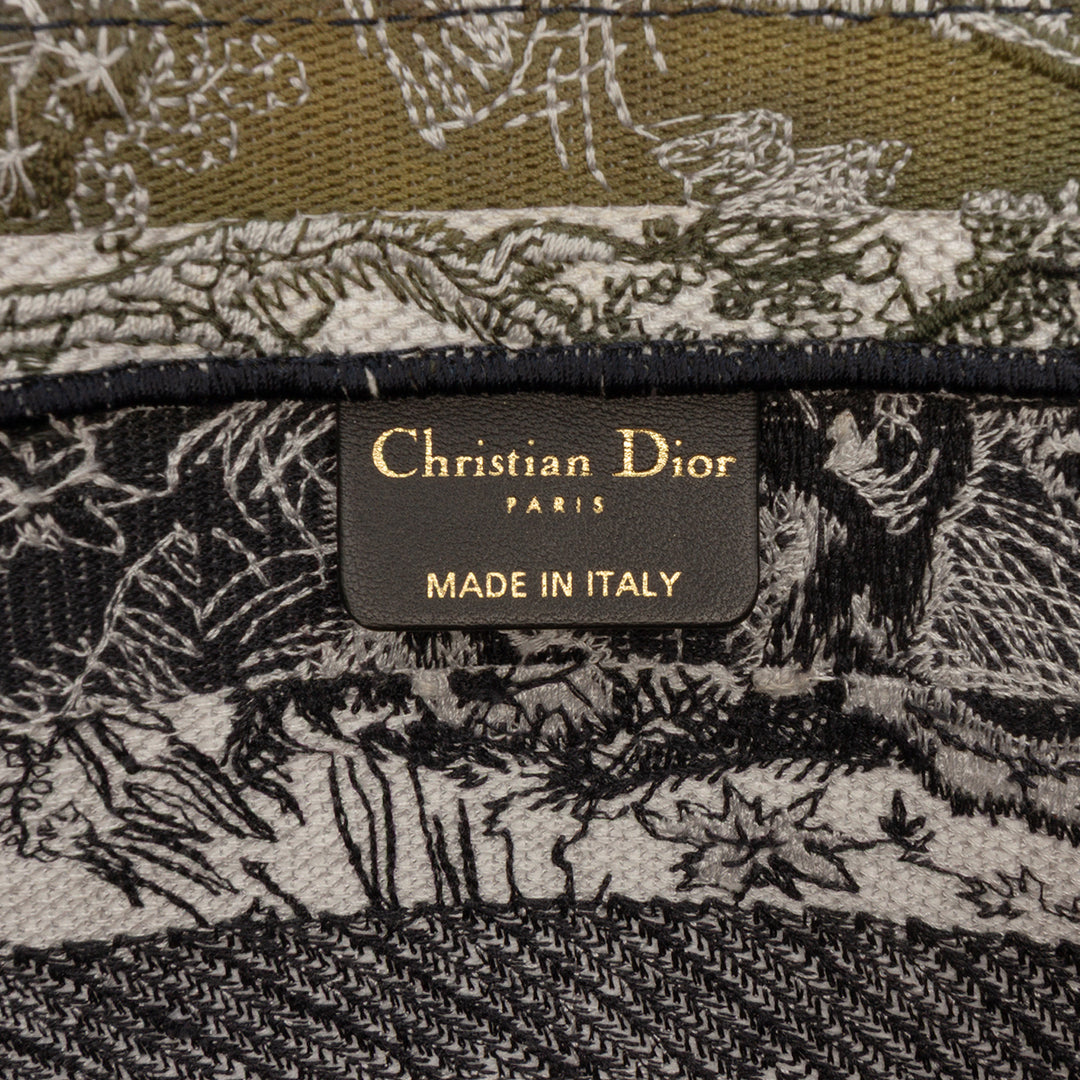 Dior Medium Striped Toile Reverse brodé Dioriviera Toile de Jouy Book Cabas