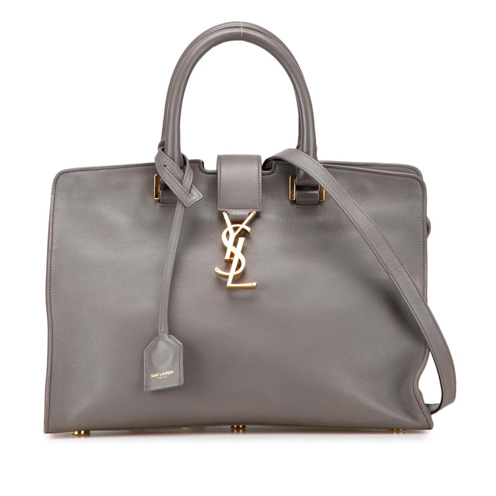 Saint Laurent Small Cuir Monogram Cabas Sac cartable Gris