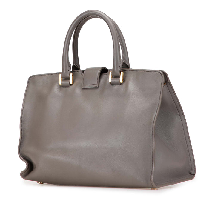 Saint Laurent Small Cuir Monogram Cabas Sac cartable Gris