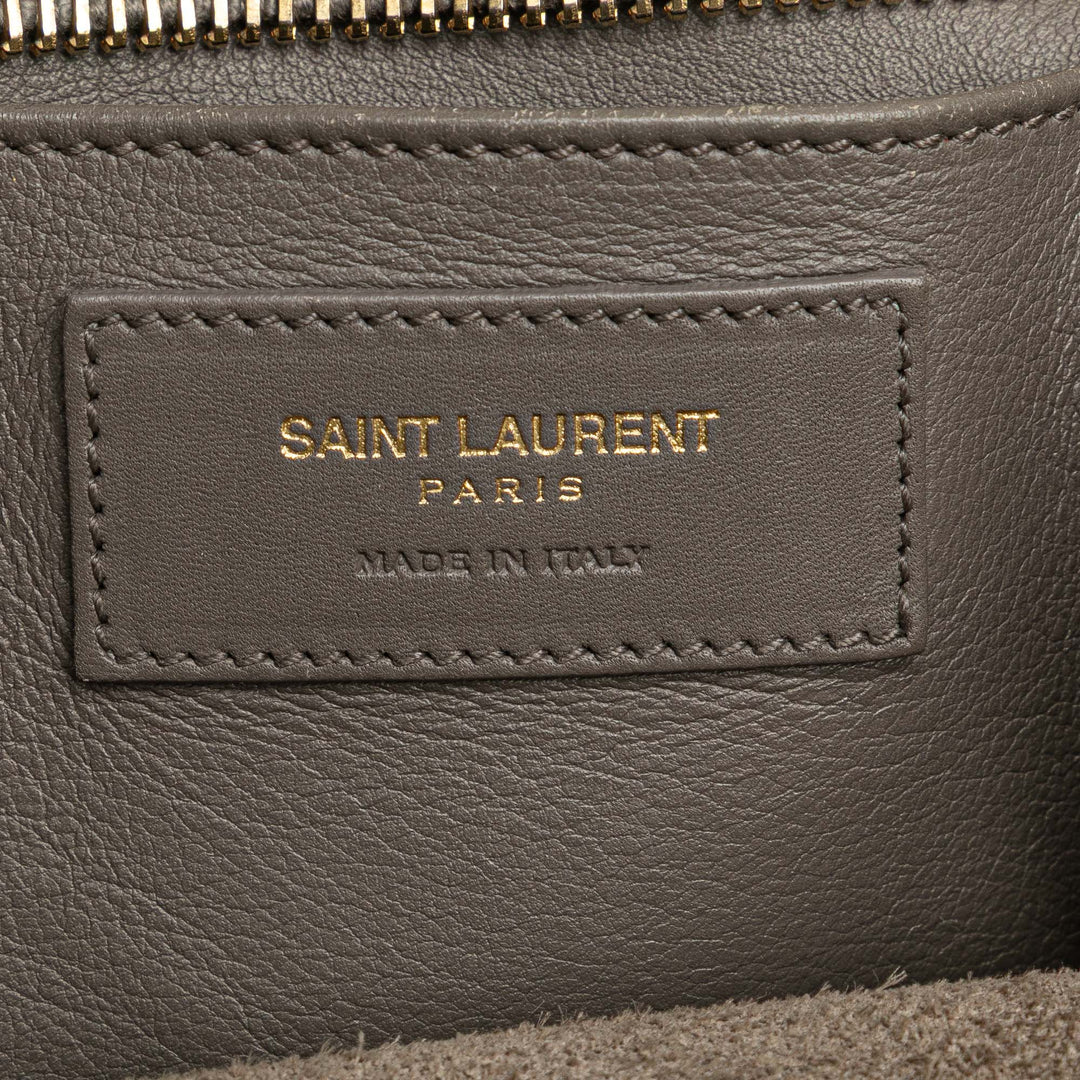 Saint Laurent Small Cuir Monogram Cabas Sac cartable Gris