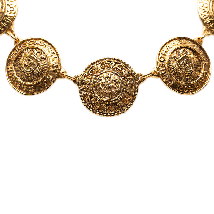 Chanel CC plaqué Cambon Medallion Collier