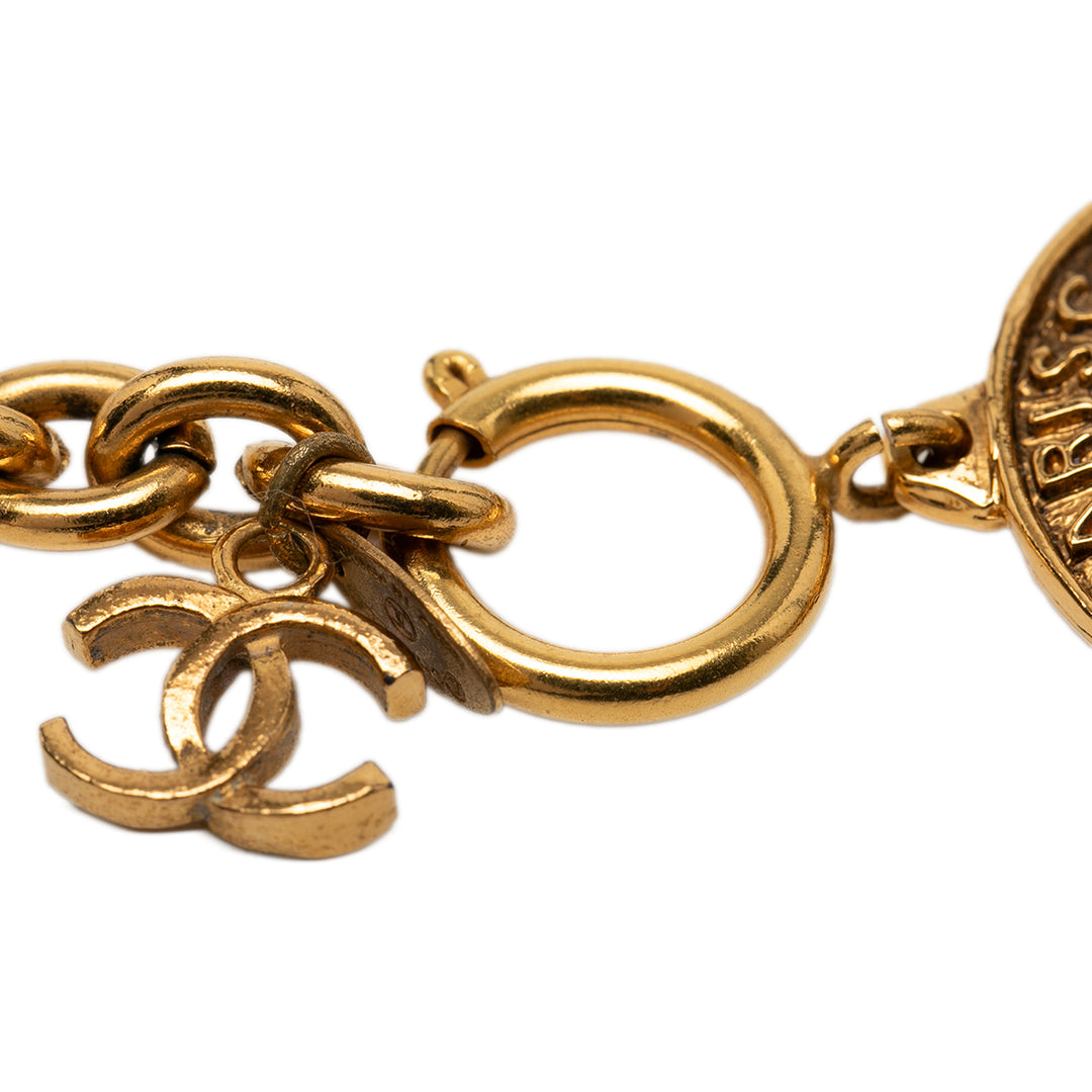Chanel CC plaqué Cambon Medallion Collier