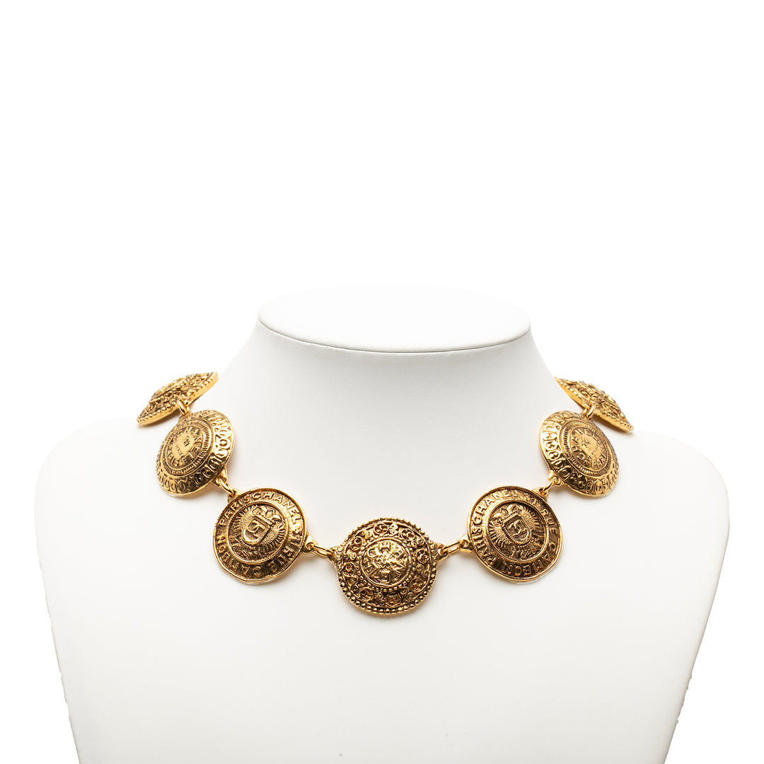 Chanel CC plaqué Cambon Medallion Collier