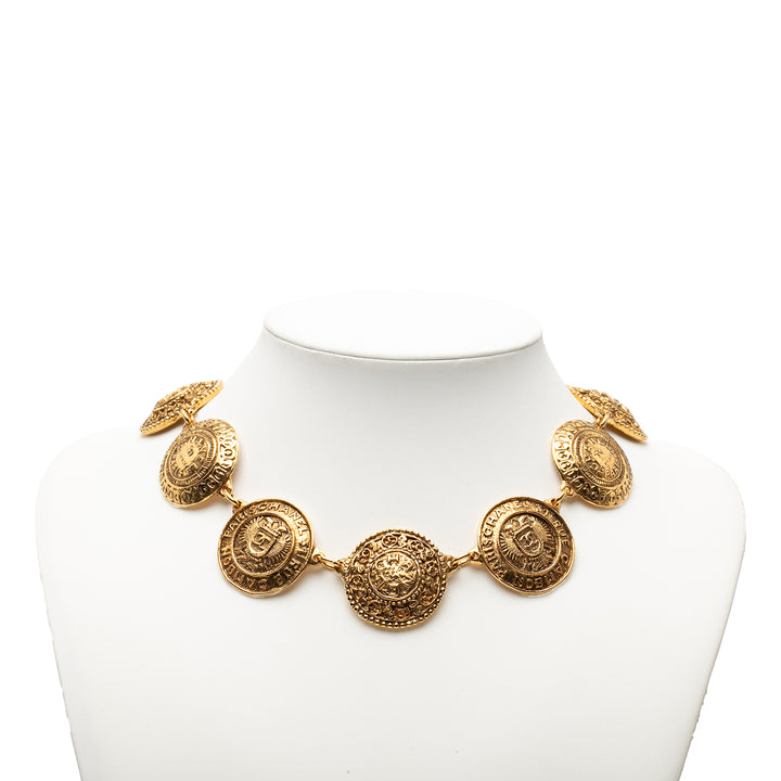 Chanel CC plaqué Cambon Medallion Collier