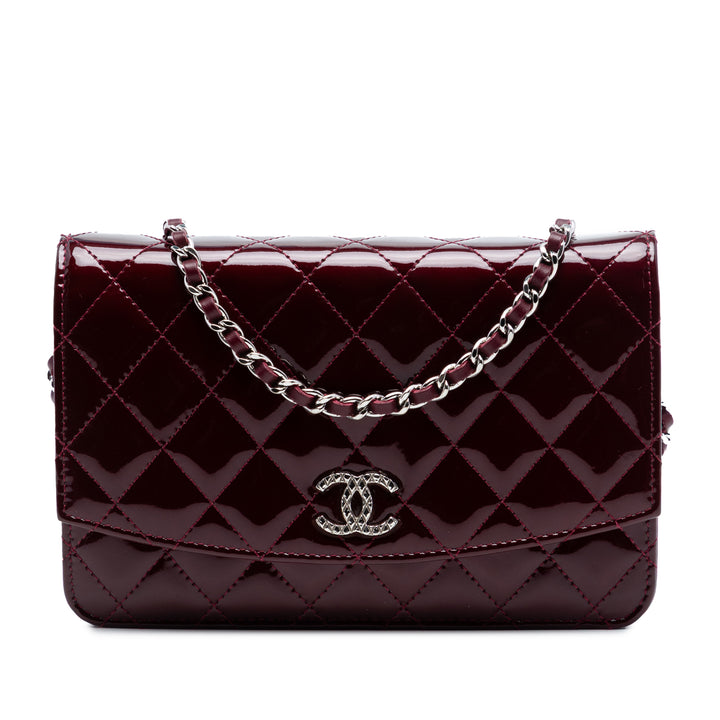 Chanel CC Matelassé Cuir verni Brilliant Wallet on Chain
