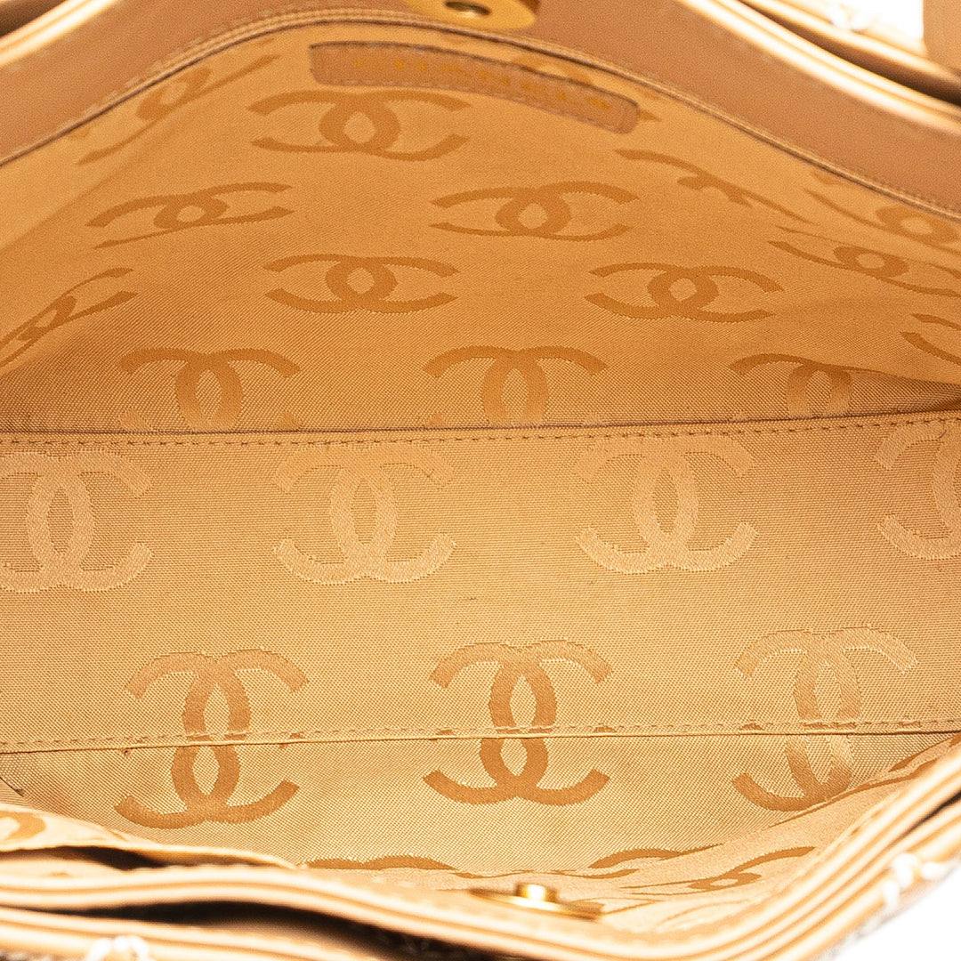 Chanel Small CC Cuir de veau Wild Stitch Cabas Marron