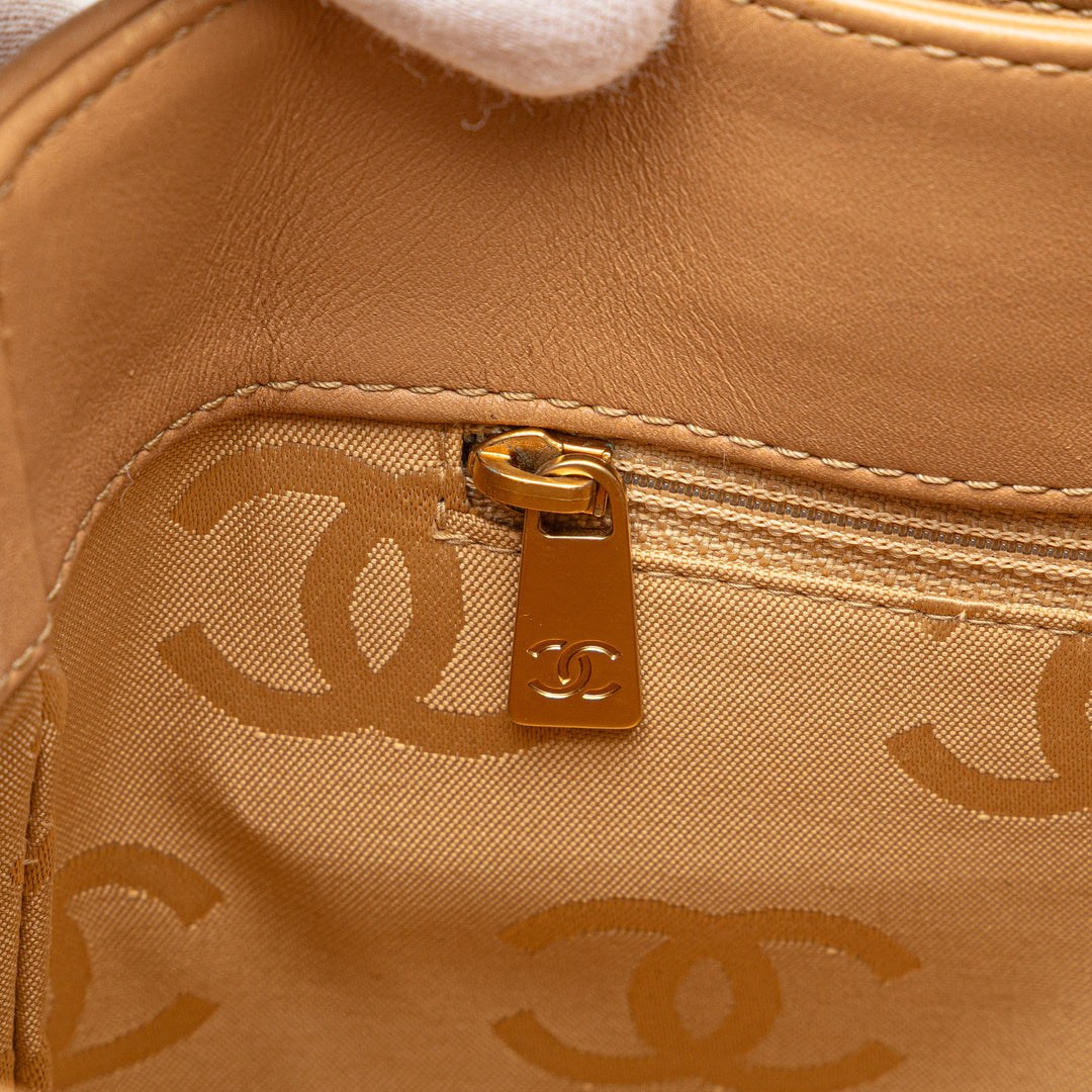 Chanel Small CC Cuir de veau Wild Stitch Cabas Marron