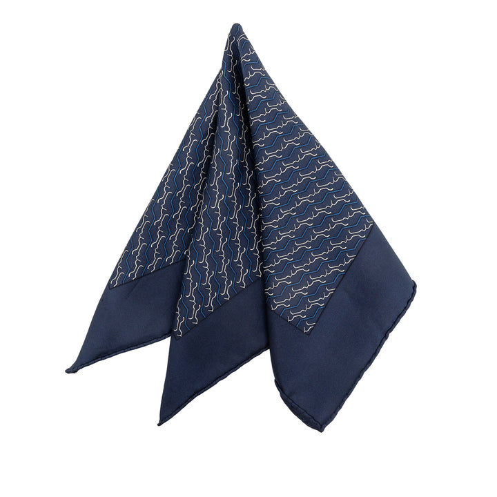 Hermès Imprimé Poche Carré Foulard Bleu – vue principale – GABY PARIS
