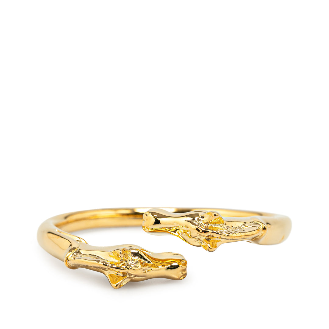 Gold Plated Cheval Double Horse Bangle Gold - Gaby Paris