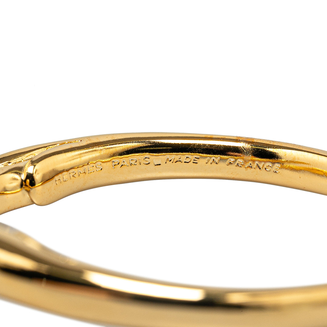 Gold Plated Cheval Double Horse Bangle Gold - Gaby Paris