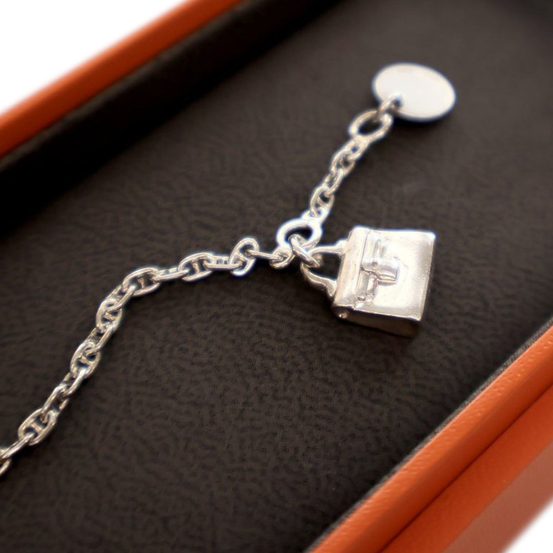 Hermès Sterling Argenté Amulettes Kelly Bracelet Argenté