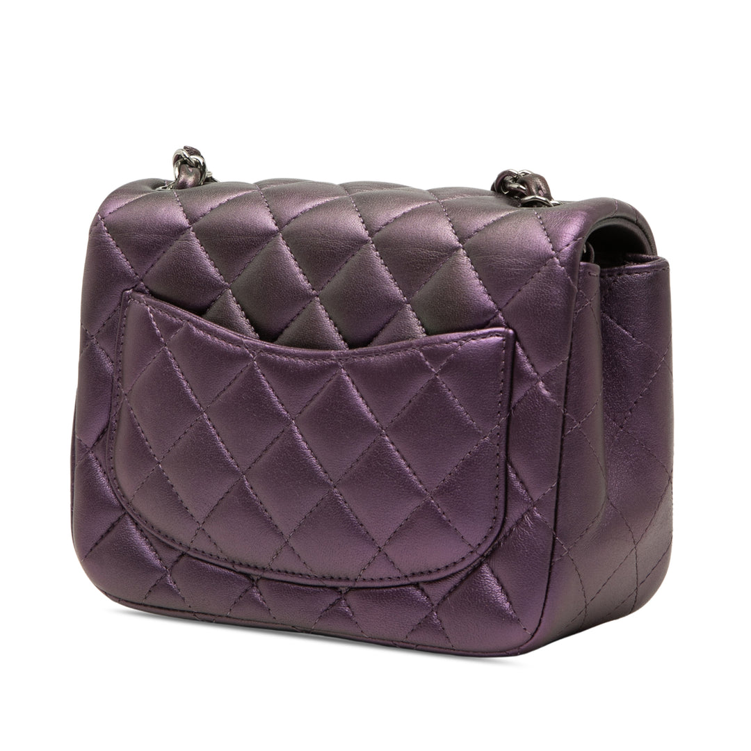 Chanel Classic Carré Irisé Rabat simple Mini Cuir d'agneau