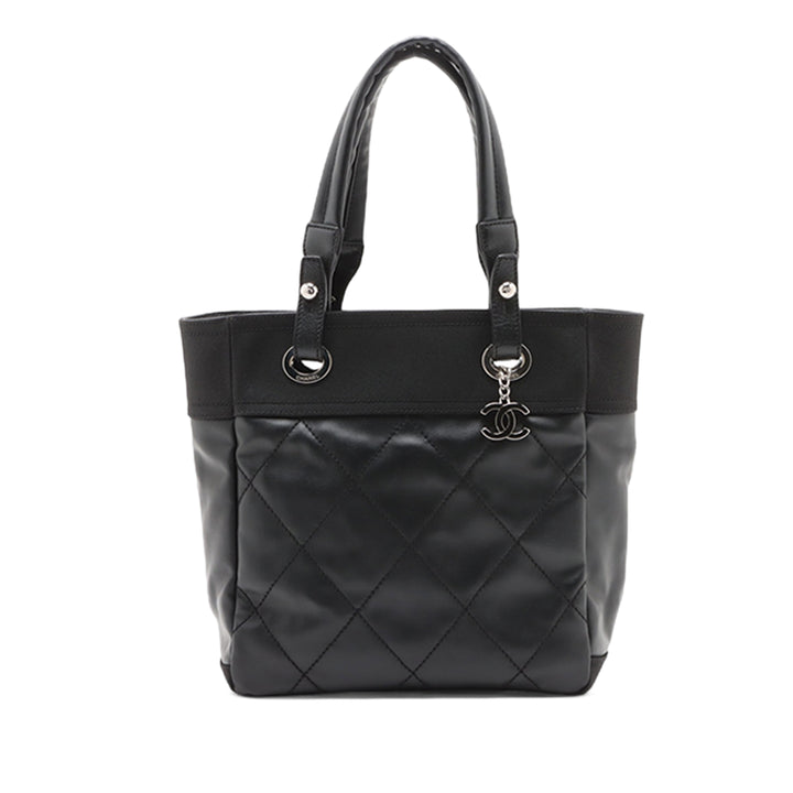 Chanel Small Matelassé Coated Toile Paris Biarritz Cabas