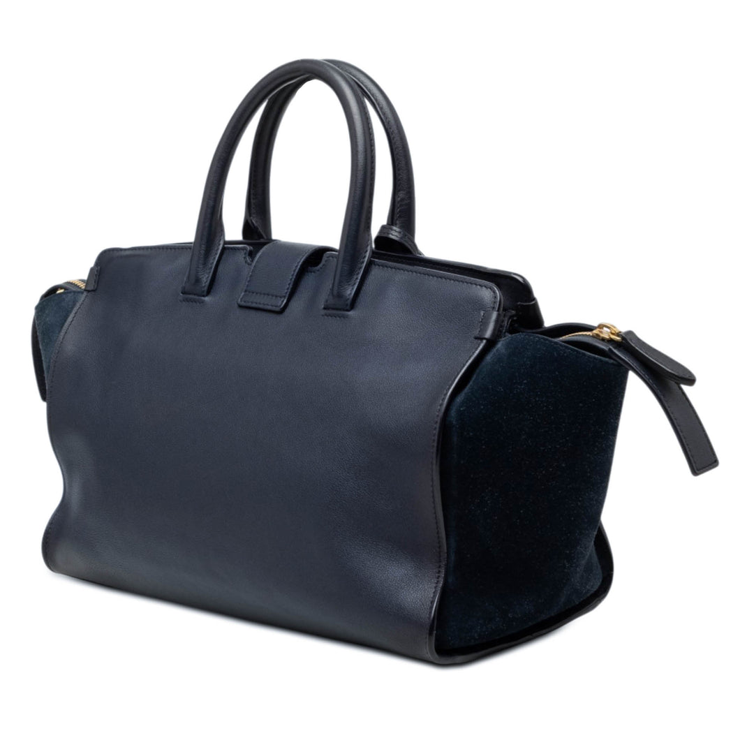 Saint Laurent Small Daim à finitions Cuir de veau Downtown Cabas