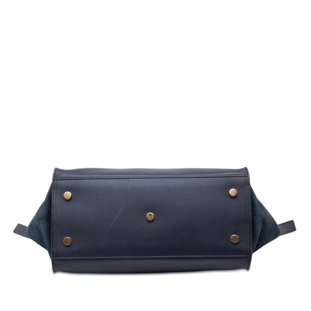 Saint Laurent Small Daim à finitions Cuir de veau Downtown Cabas