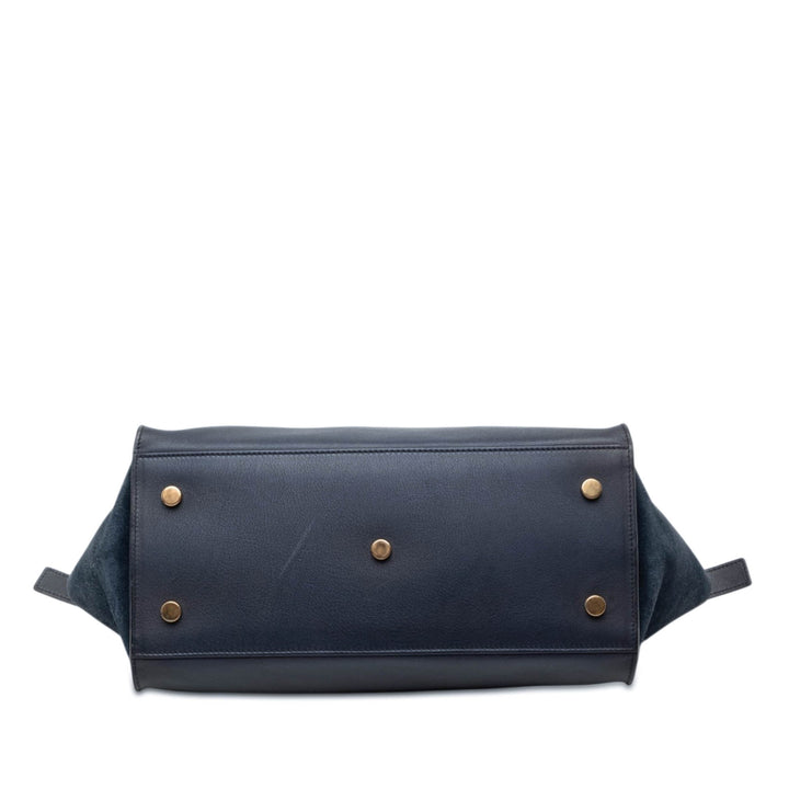 Saint Laurent Small Daim à finitions Cuir de veau Downtown Cabas