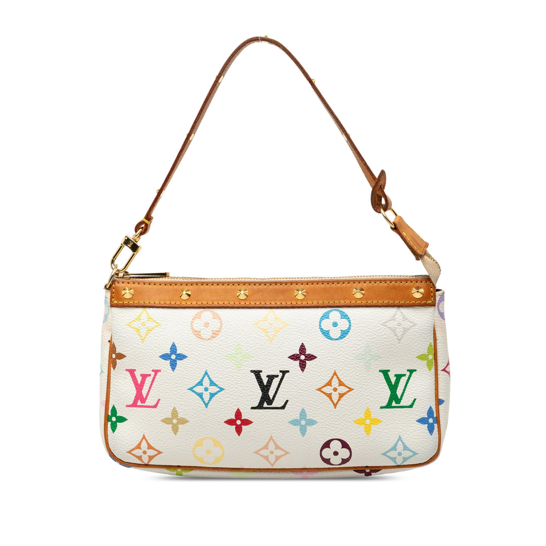Louis Vuitton Pochette Accessoires Monogram Multicolore Blanc – vue principale – GABY PARIS