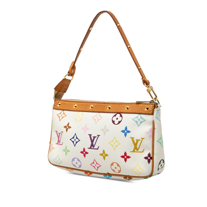 Louis Vuitton Pochette Accessoires Monogram Multicolore Blanc – vue 2 – GABY PARIS