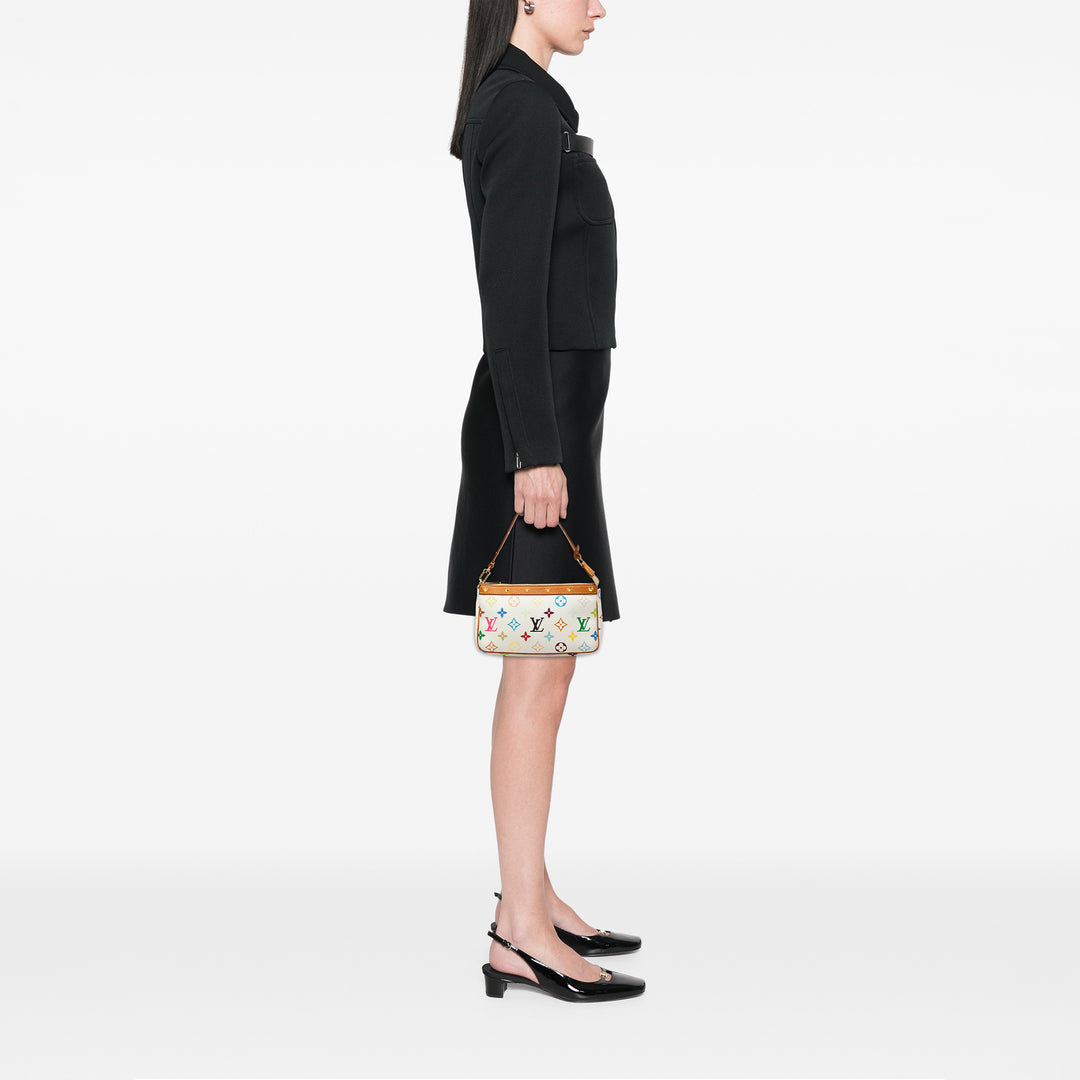 Louis Vuitton Pochette Accessoires Monogram Multicolore Blanc – vue 6 – GABY PARIS